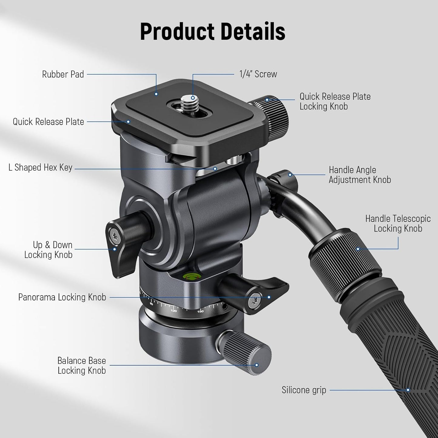 Neewer 10102636 Tripod Fluid Head Leveling Base GM27