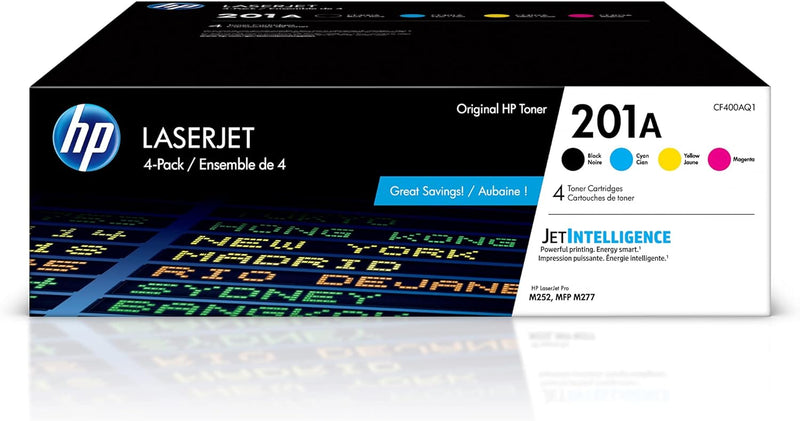 HP 201A Black Cyan Magenta Yellow Toner Cartridges 4-Pack — main product image