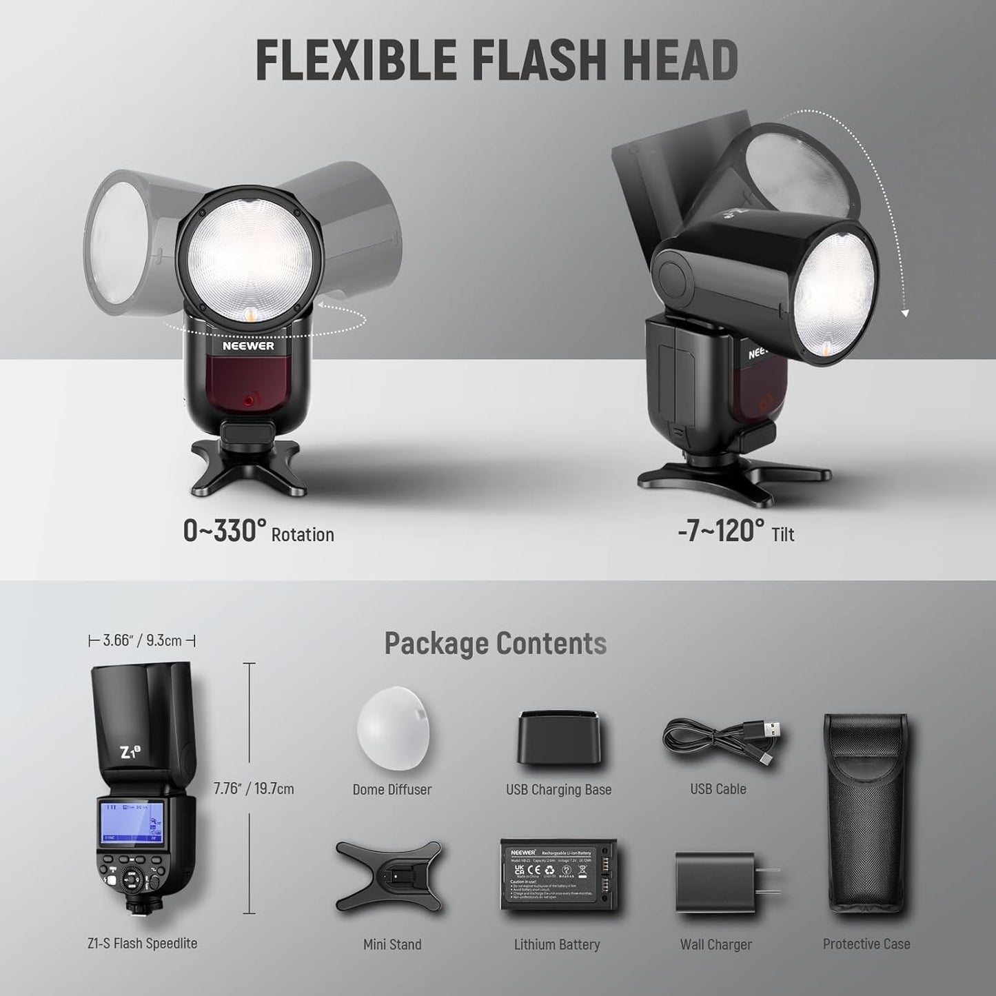 Neewer Z1-S - TTL Round Head Flash - Sony Cameras