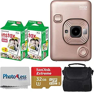 Fujifilm Mini LiPlay Blush Gold Instant Camera Bundle + Film