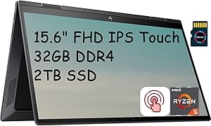 HP Envy X360 Ryzen 5 2-in-1 Touchscreen Laptop — main product image