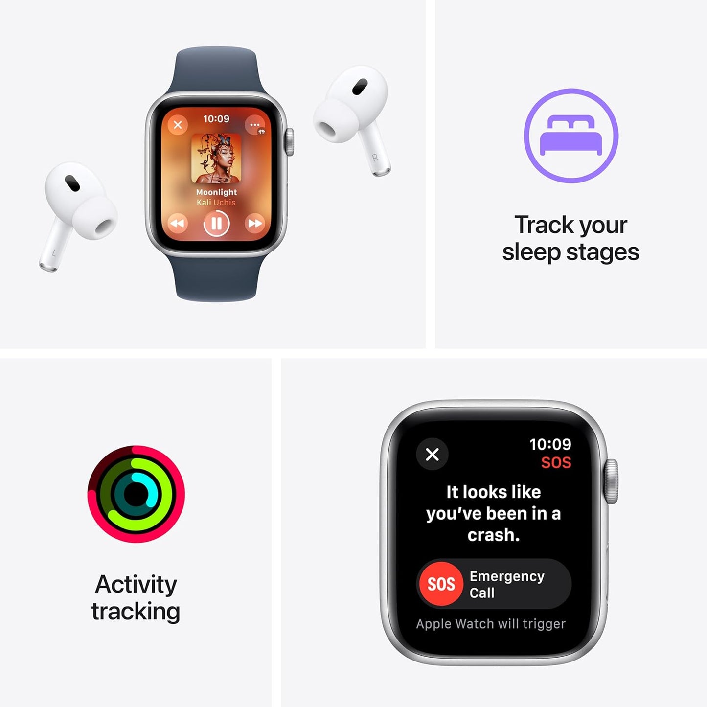 Apple MRE93LL/A Watch SE (2nd Gen): 44mm GPS Smartwatch