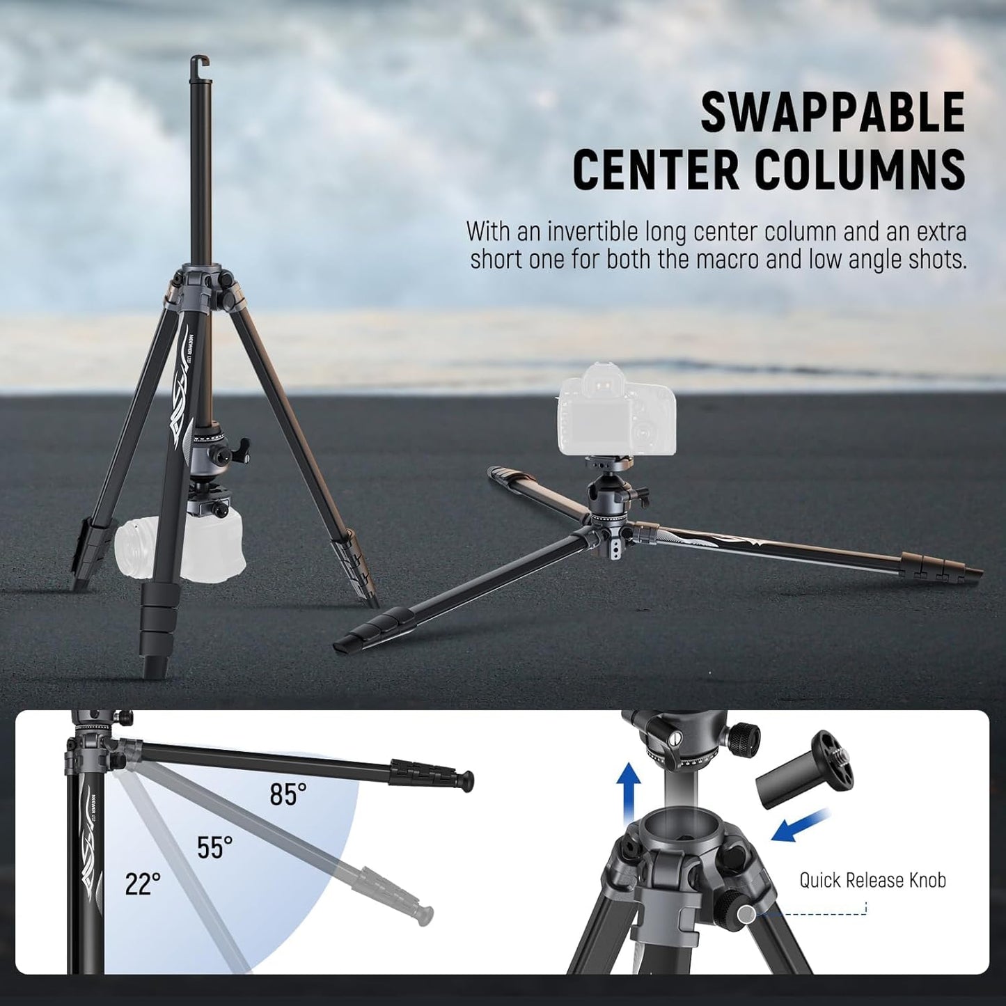 Neewer 10103491 LITETRIP LT07 Travel Tripod Ball Head