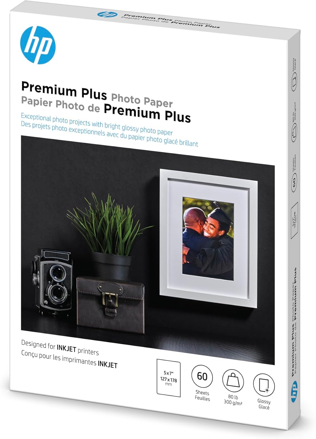 HP Premium Plus Photo Paper Glossy 5x7 60 Sheets