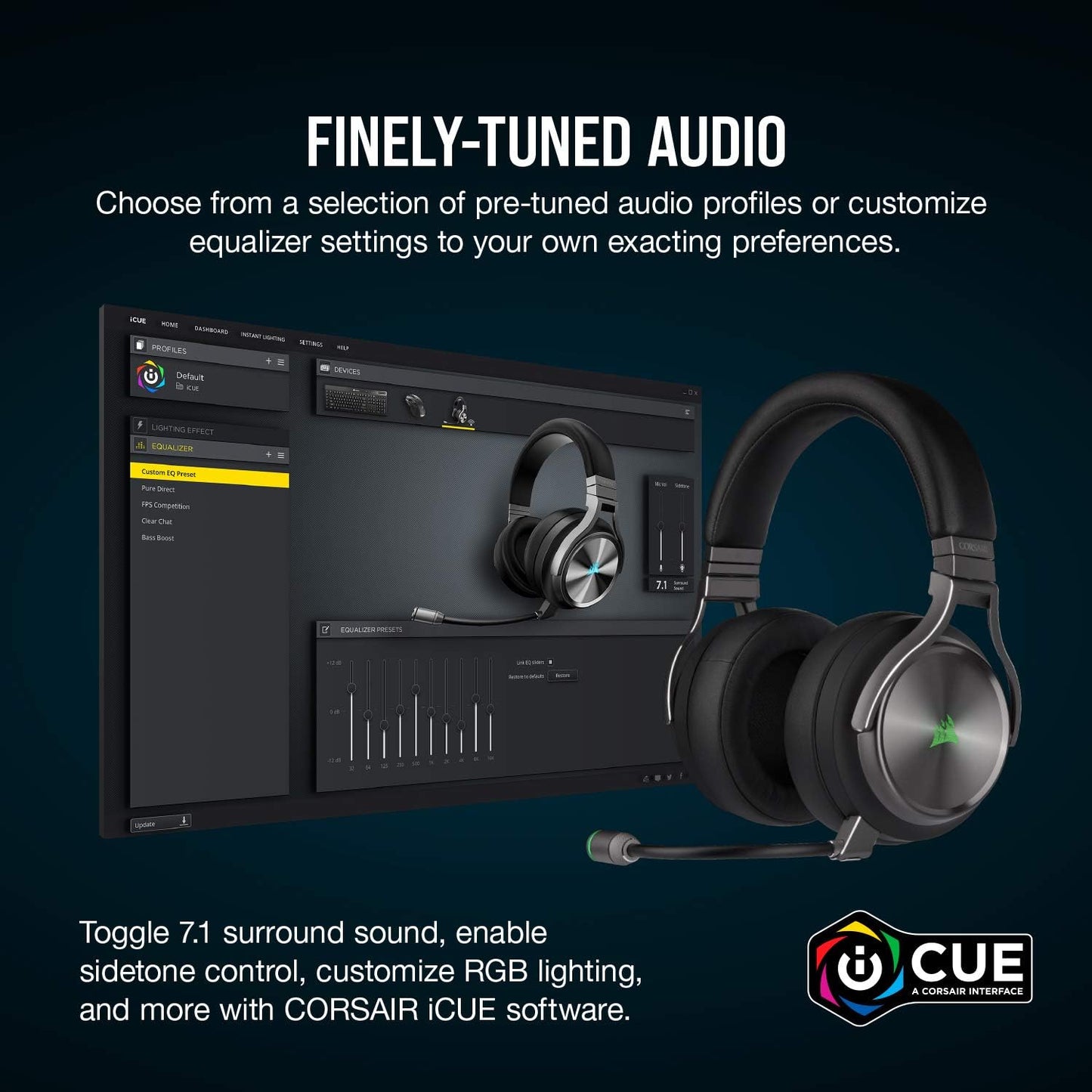 Corsair CA-9011180-NA Virtuoso RGB Wireless SE Gaming Headset Renewed