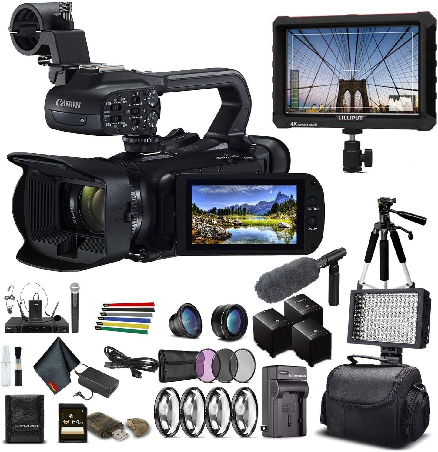 Canon 3665C002 XA45 4K UHD Camcorder Bundle