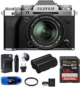 Fujifilm X-T5 18-55mm Lens Kit Bundle (Silver)
