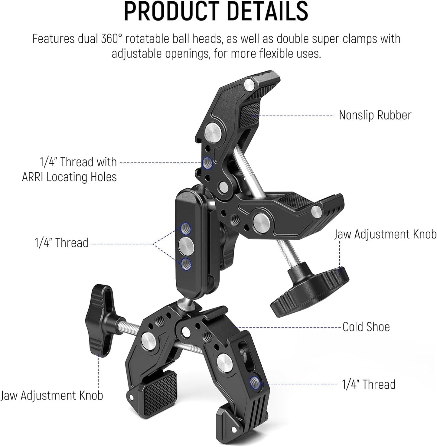 Neewer UA036 Camera Mount Magic Arm Super Clamp