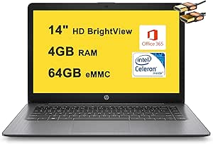 HP Stream 14 Business Laptop Celeron 4GB 64GB Renewed