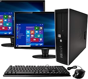 HP ProDesk Elite Desktop, i5 Quad Core, 8GB RAM, 1TB HDD, Dual 19" LCD