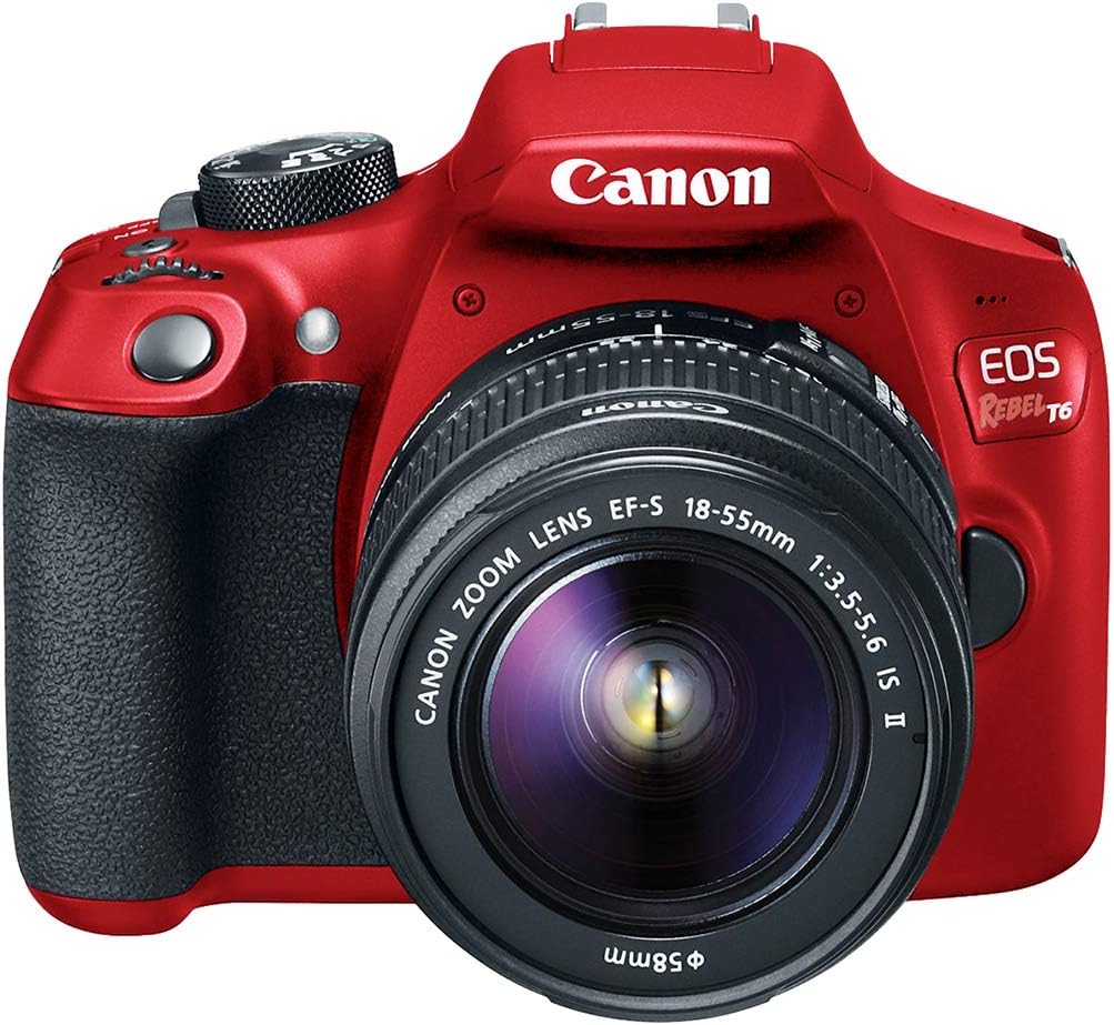 Canon 1300D Rebel T6 Red Edition DSLR Kit (Renewed)