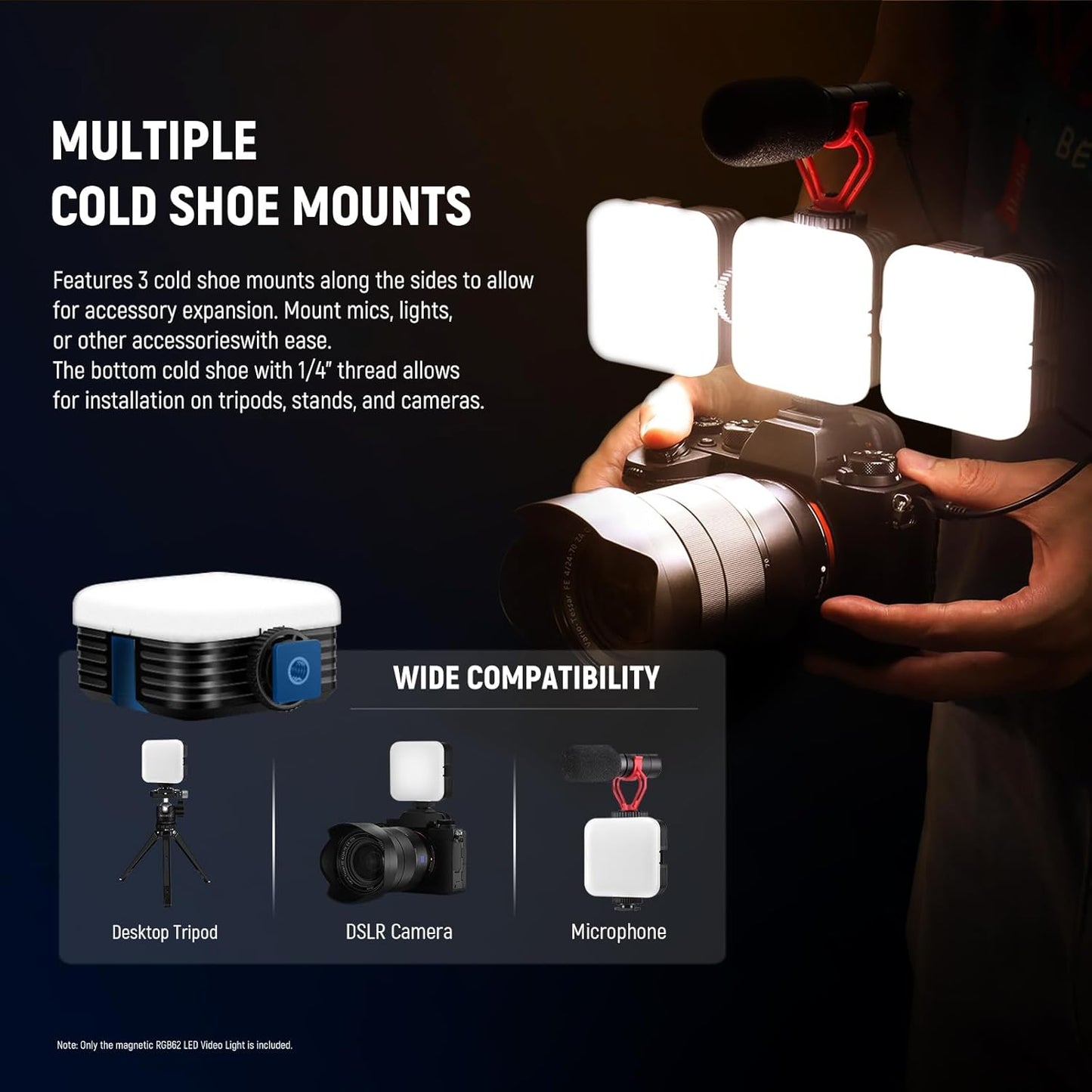 Neewer RGB62 Magnetic RGB Video Light APP Control