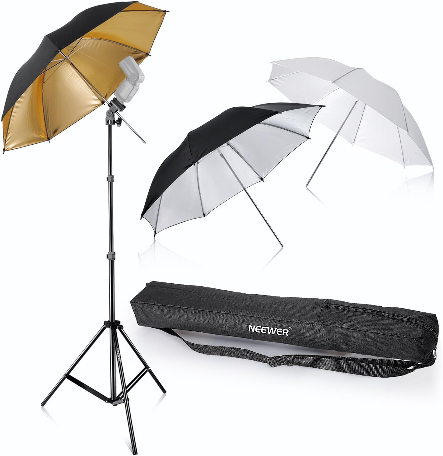 Neewer Flash Mount Umbrella Kit - 33" Soft/Reflective, Stand