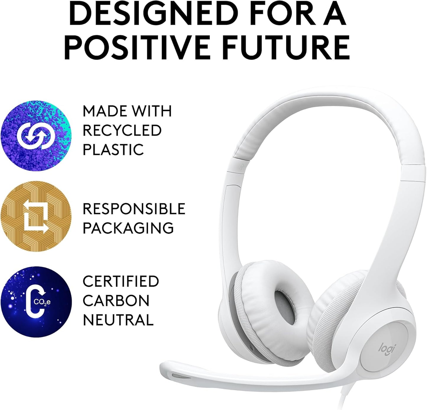 Logitech 981-001285 H390 Headset - Wired - Noise Cancelling Mic