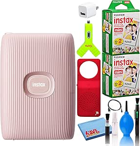 Fujifilm Instax Mini Link 2 Soft Pink Smartphone Printer Bundle