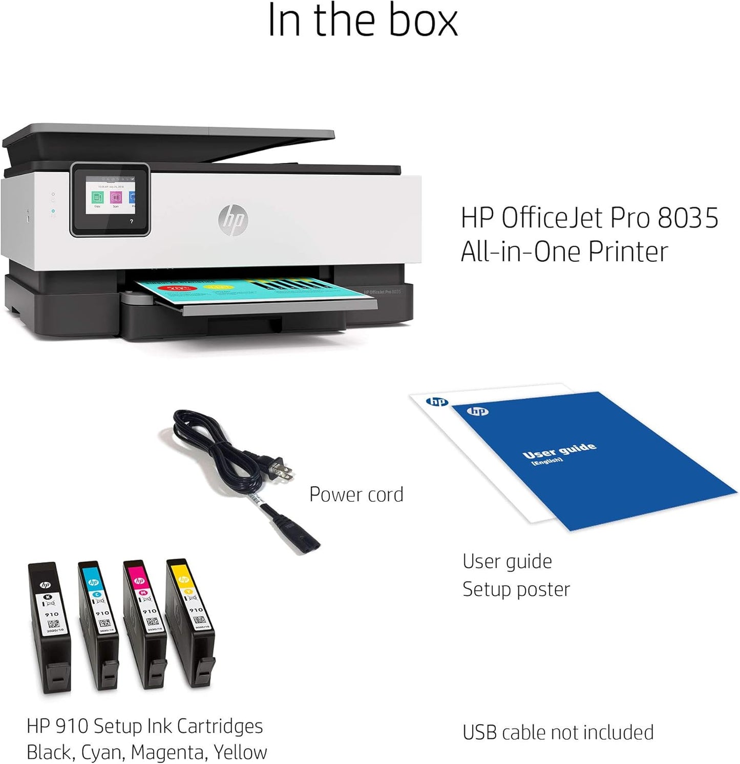HP 1L0H8AR OfficeJet Pro 8035e Wireless Color Printer