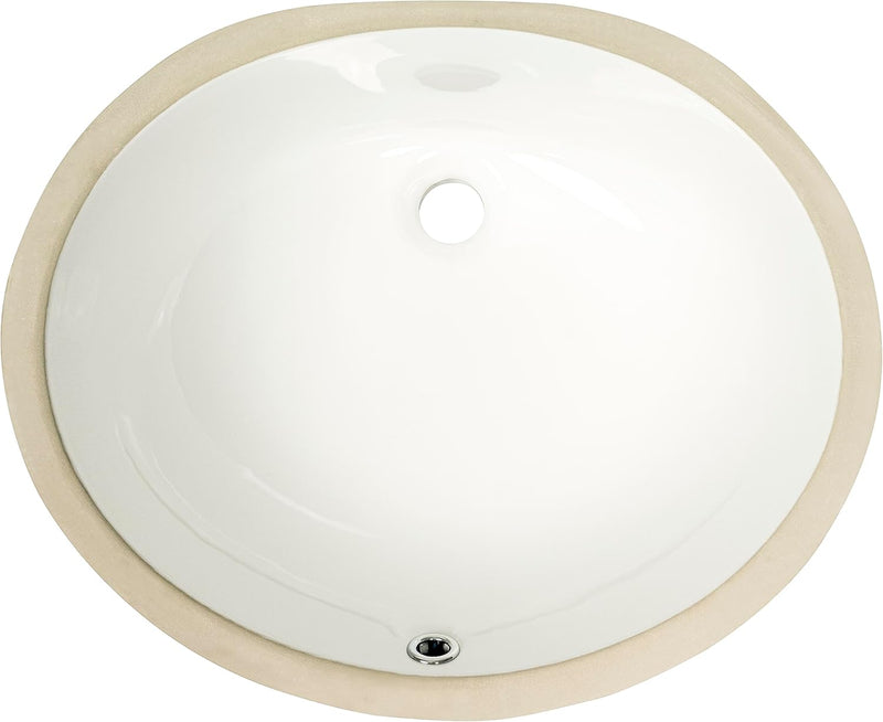 MSI 1714 Oval Undermount Porcelain Bathroom Sink White — main product image