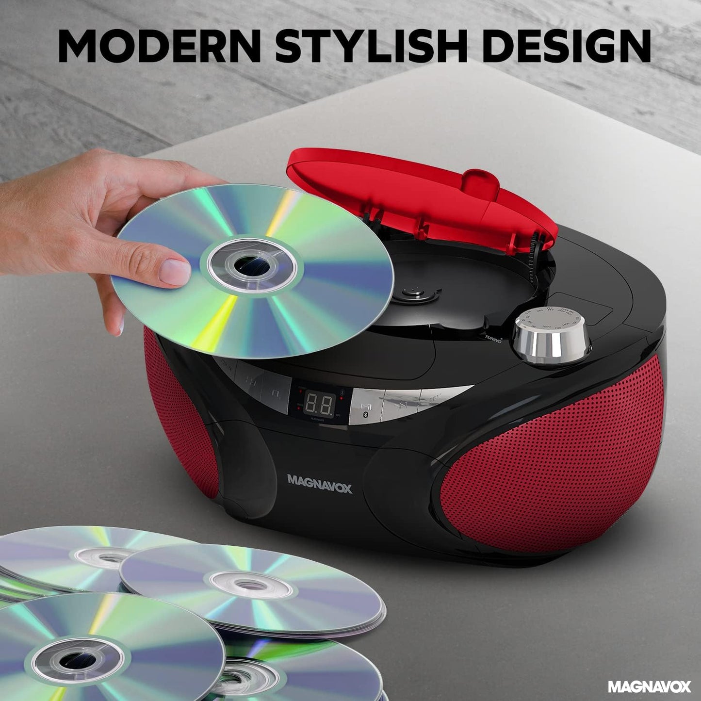 Magnavox MD6949 Portable CD Boombox with Bluetooth