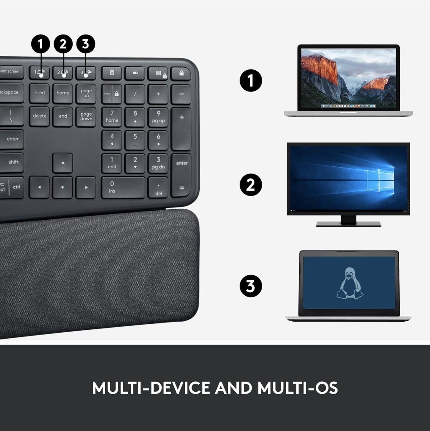 Logitech 920-009166 ERGO K860 Wireless Ergonomic Keyboard