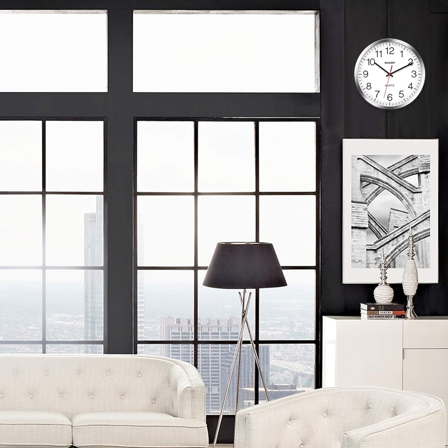 Sharp 12 Inch Silent Quartz Wall Clock