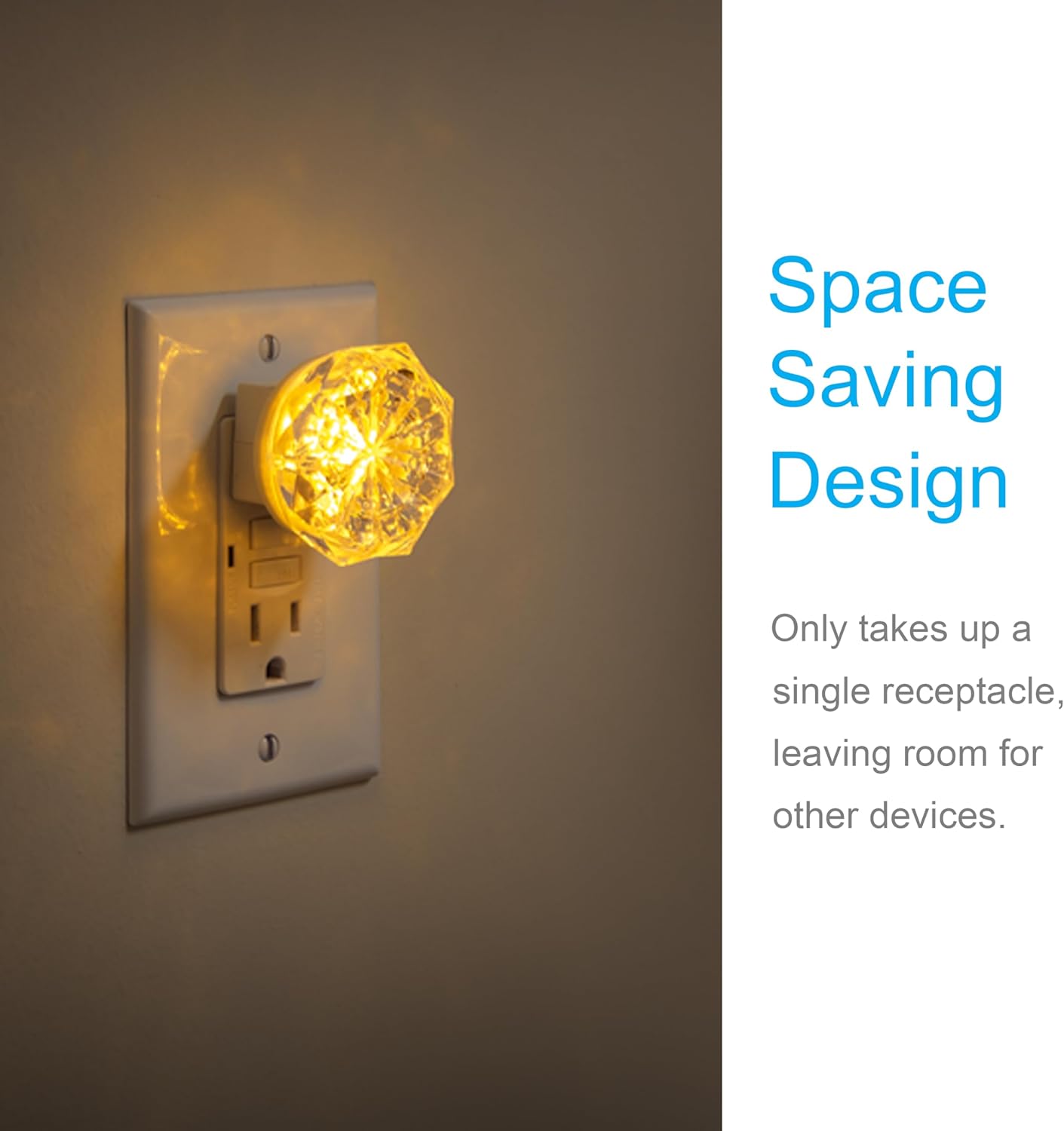 GE 11286 Jewel LED Amber Night Light 2-Pack