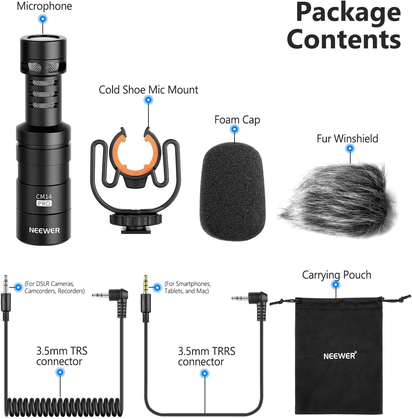 Neewer 40100304NE CM14 PRO On-Camera Video Microphone Kit