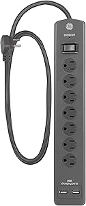 GE UltraPro 53276 7-Outlet Surge Protector with USB Charging