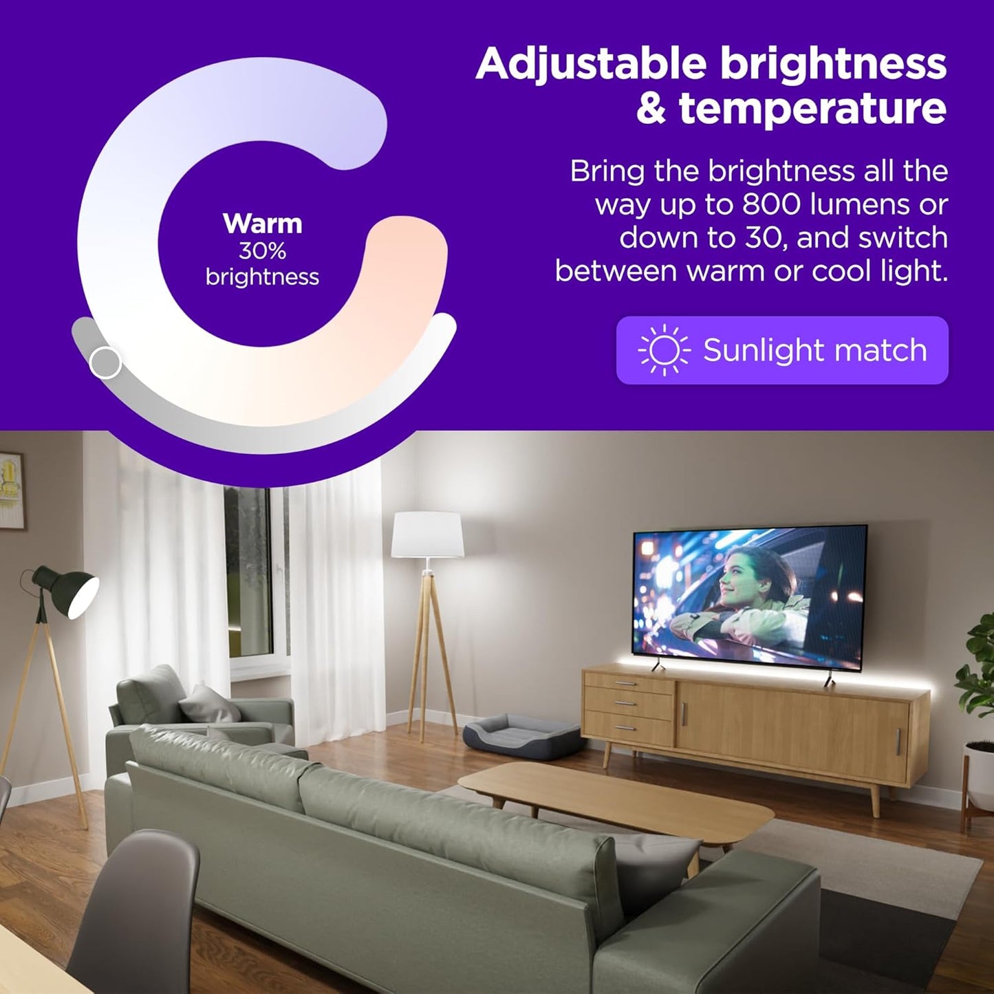Roku BS1000R Smart Light Bulb - Dimmable, Voice Control