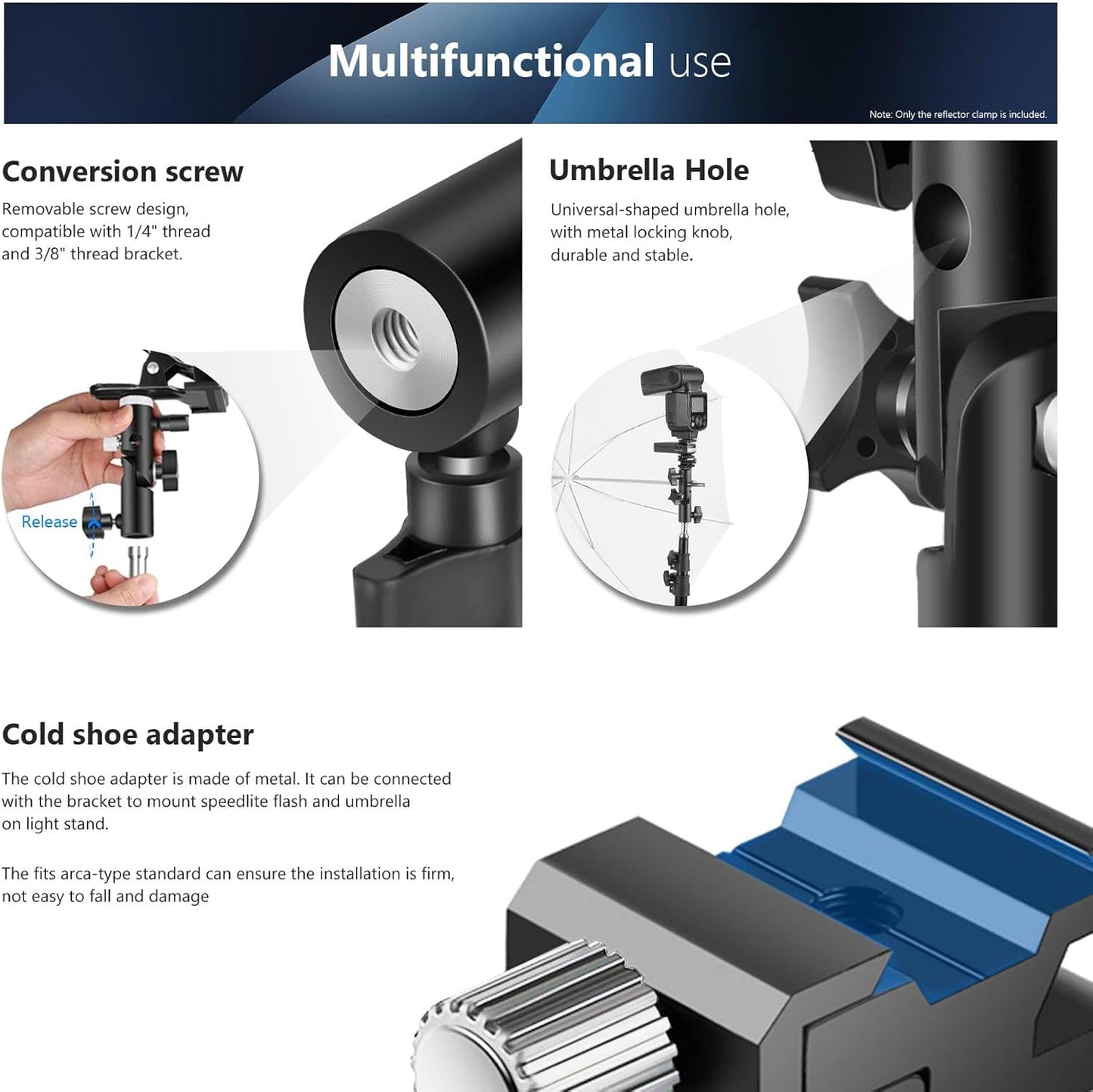 Neewer 10093980 Photo Studio Reflector Clamp Holder