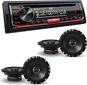 JVC KD-T720BT CD Receiver with Alpine S-S65 Speakers Bundle