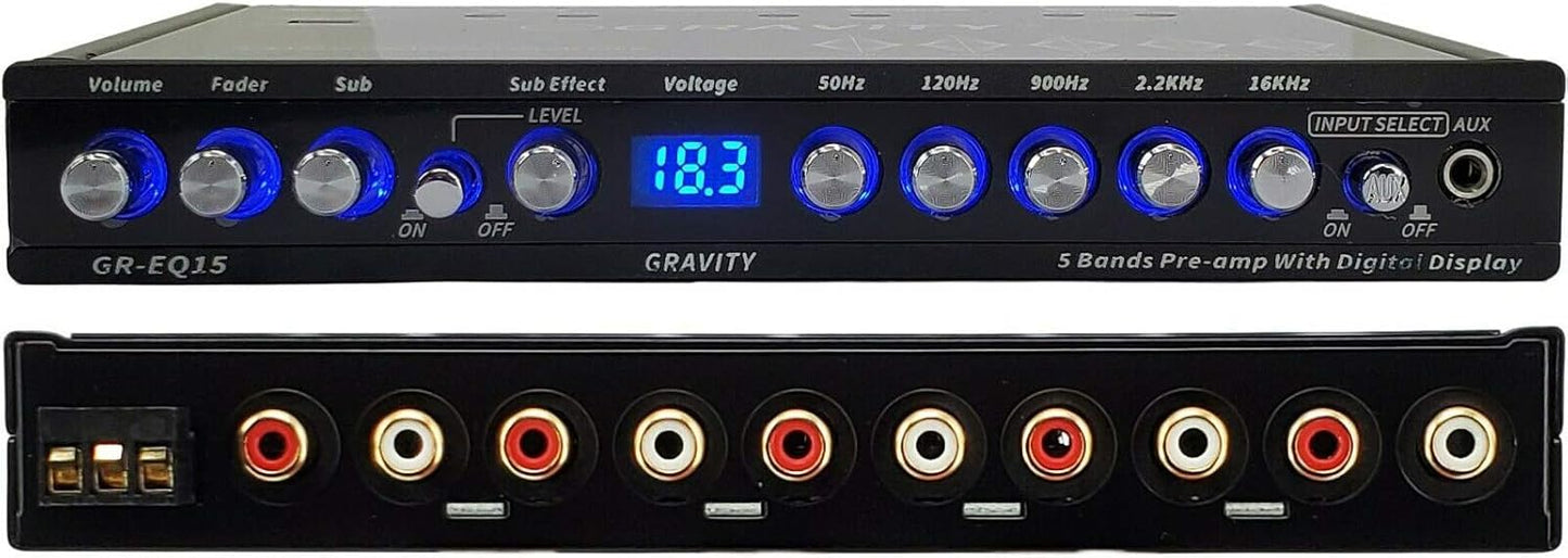 Gravity GR-EQ15 EQ15 5 Band Car Audio Equalizer 9V