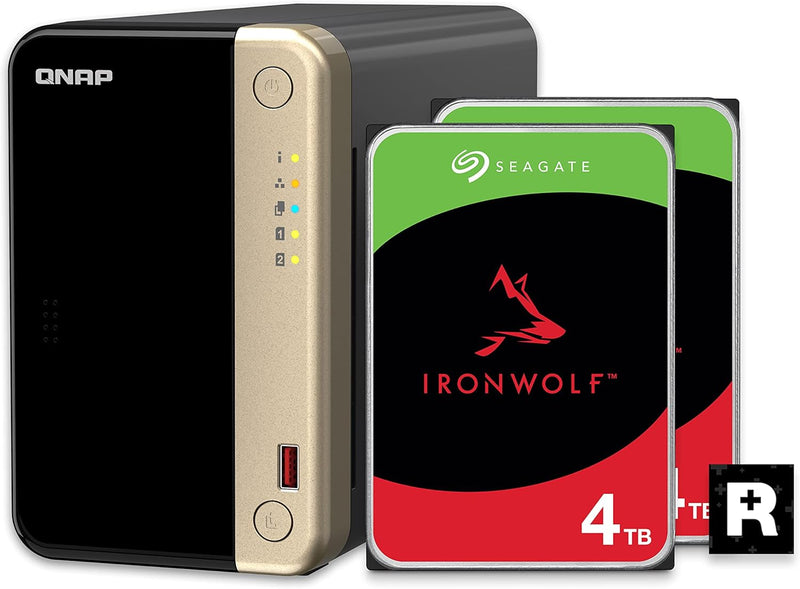 QNAP TS-264-8G-US 2-Bay NAS 4TB Seagate IronWolf RAID Bundle — main product image