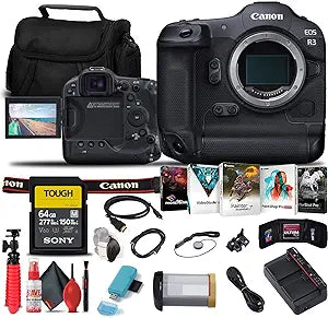 Canon 4895C002 EOS R3 Camera: Mirrorless, Full Frame, 4K Video, Bundle