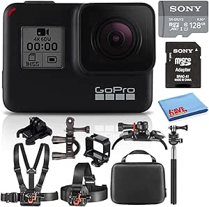 GoPro HERO7 Black Action Camera Bundle w/Accessories + 128GB Card
