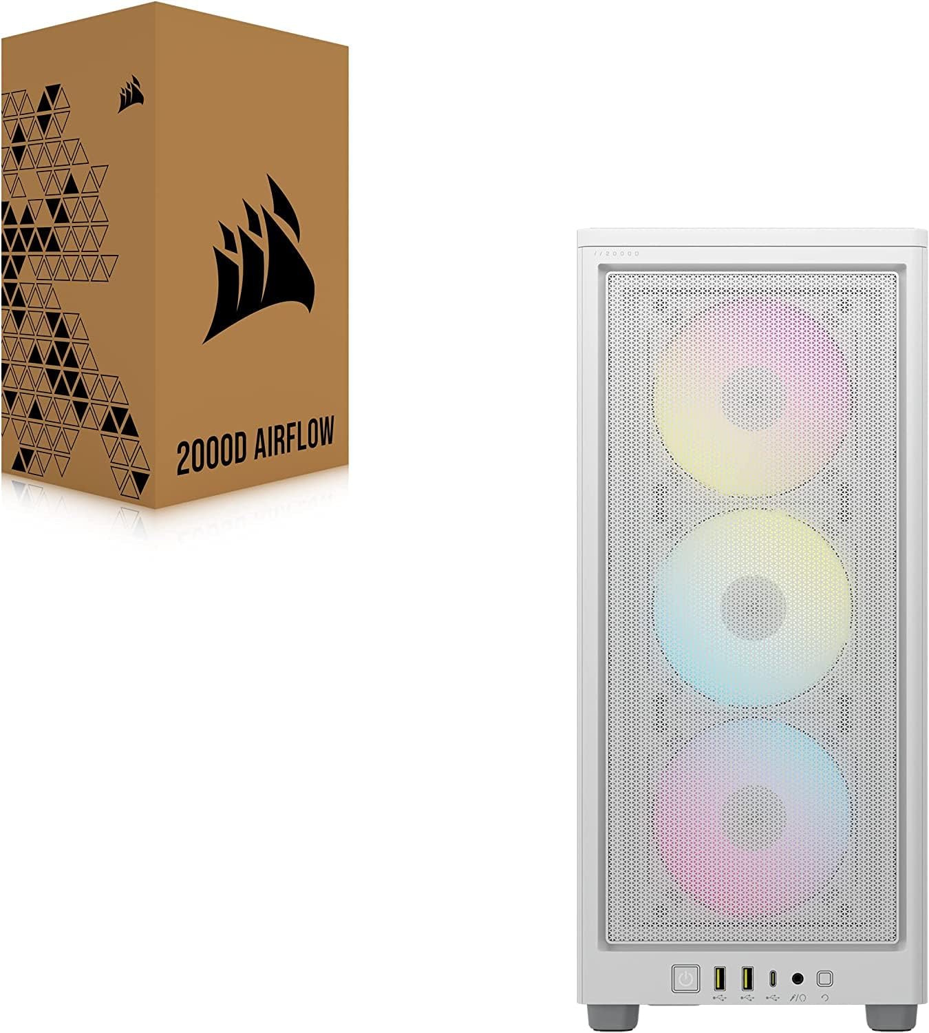 Corsair CC-9011247-WW iCUE 2000D RGB Airflow Mini-ITX Case White