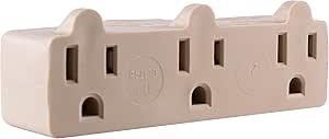 GE 54203 3-Outlet Grounded Wall Tap Extender - Light Almond — main product image