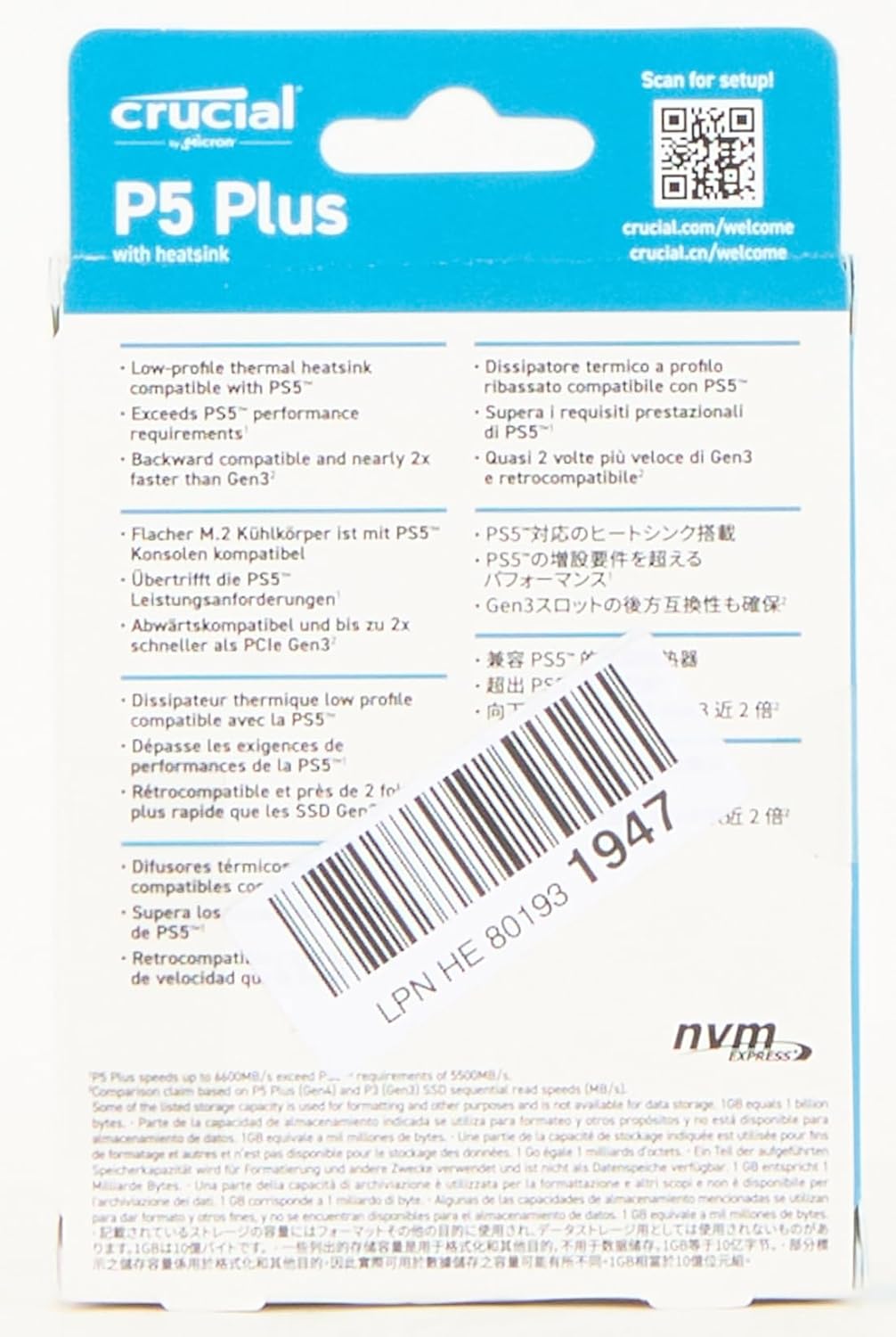 Crucial CT2000P5PSSD5 P5 Plus 2TB Gen4 NVMe SSD