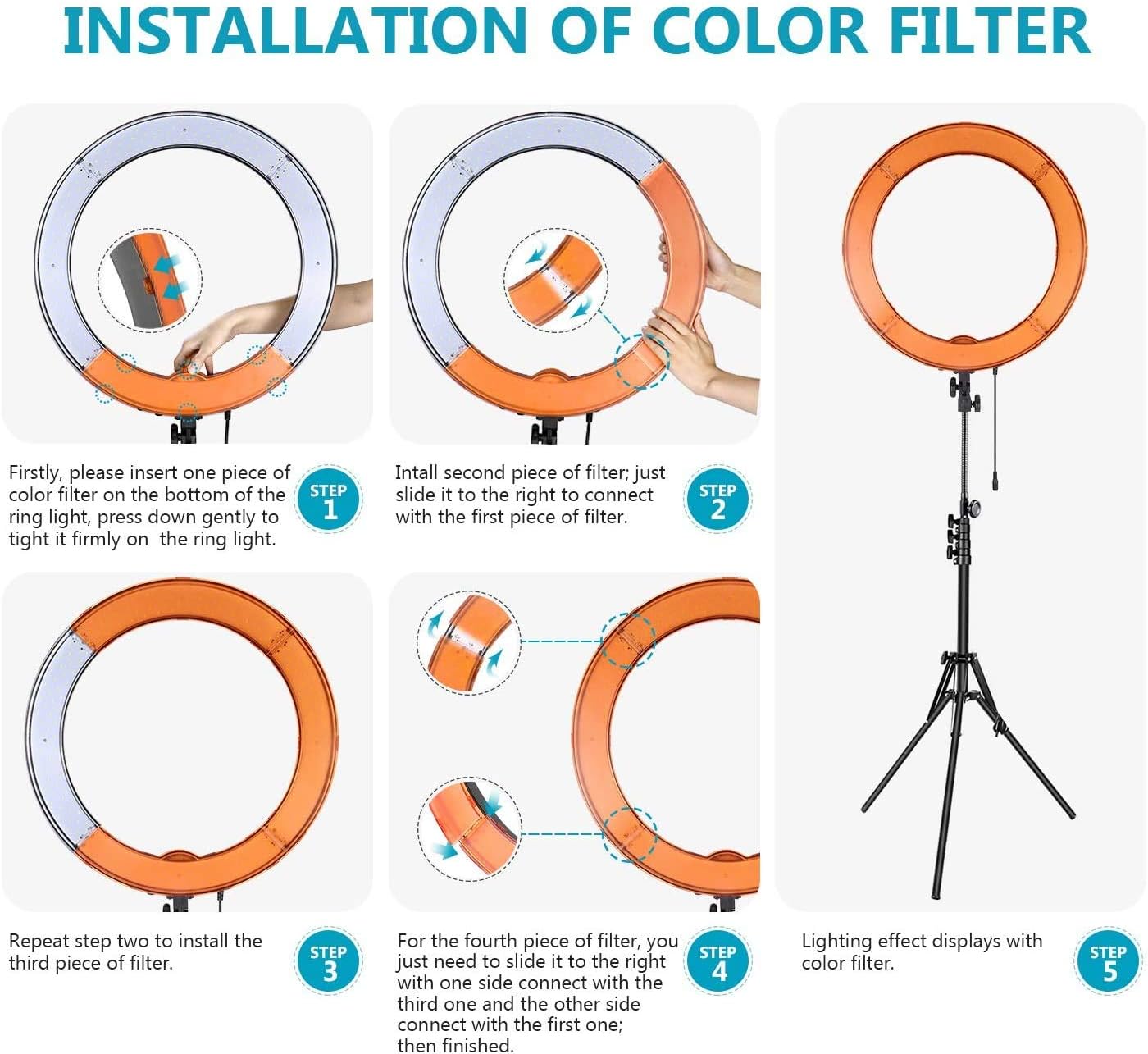 Neewer 10097703 18" LED Ring Light Kit with Stand