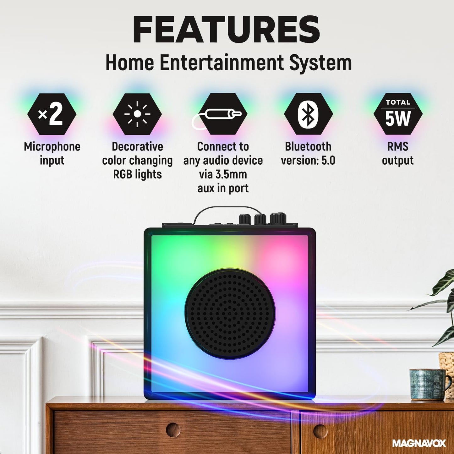 Magnavox MHT753 Portable Karaoke System w/Mic
