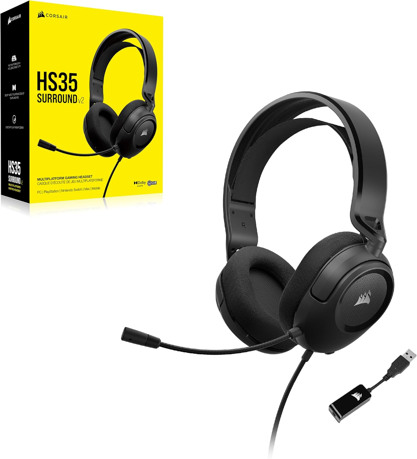 Corsair CA-9011386-NA HS35 Surround v2 Gaming Headset