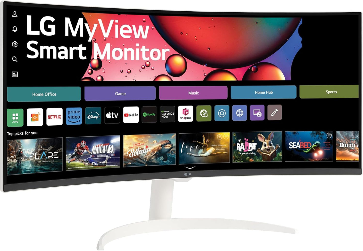LG 34SR60QC-W 34-Inch Curved MyView Smart Monitor