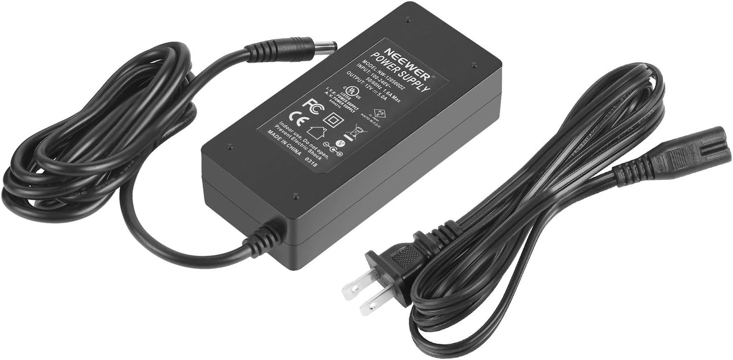 Neewer NW-120500D2 12V 5A LED Light Adapter