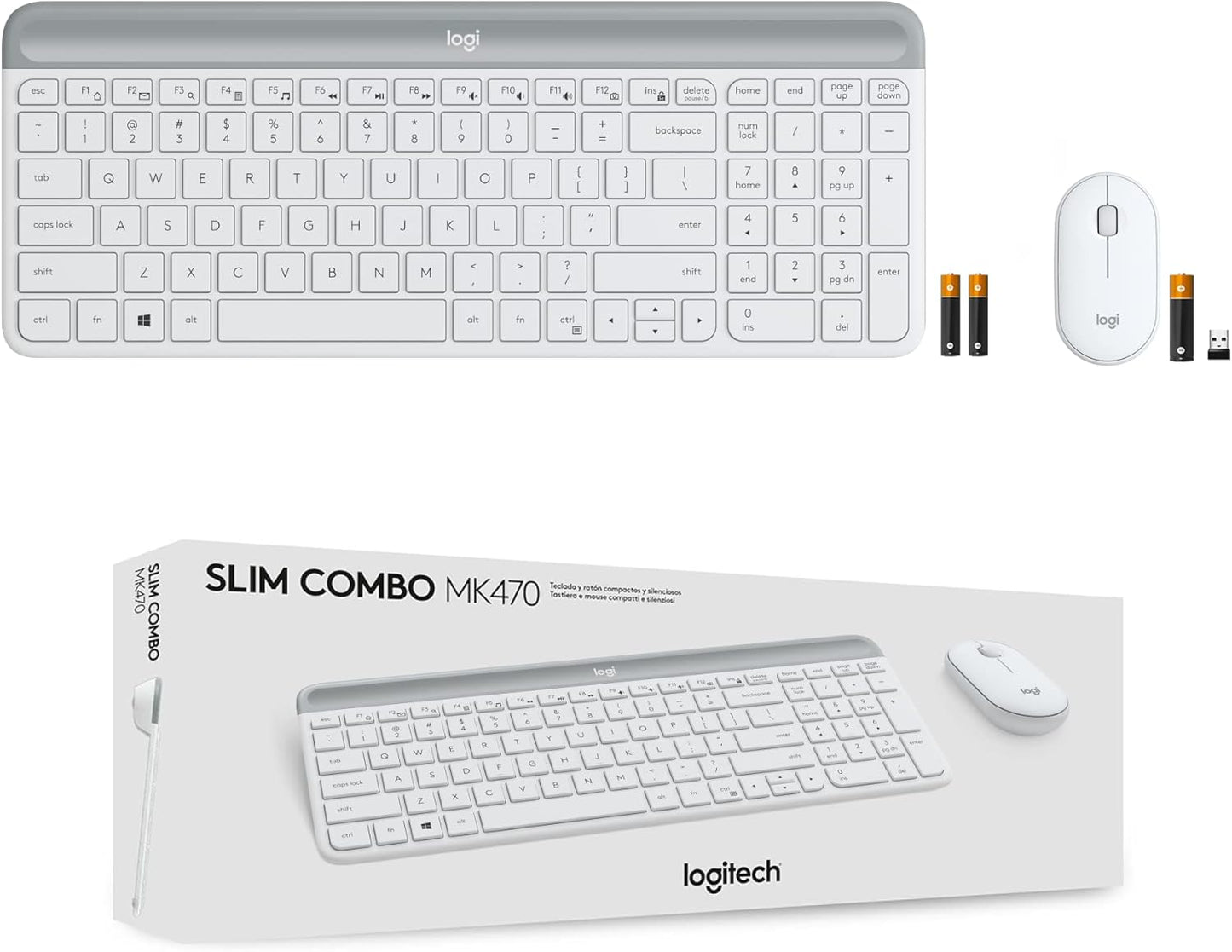 Logitech MK470 Slim Wireless Keyboard and Mouse Combo Off-White