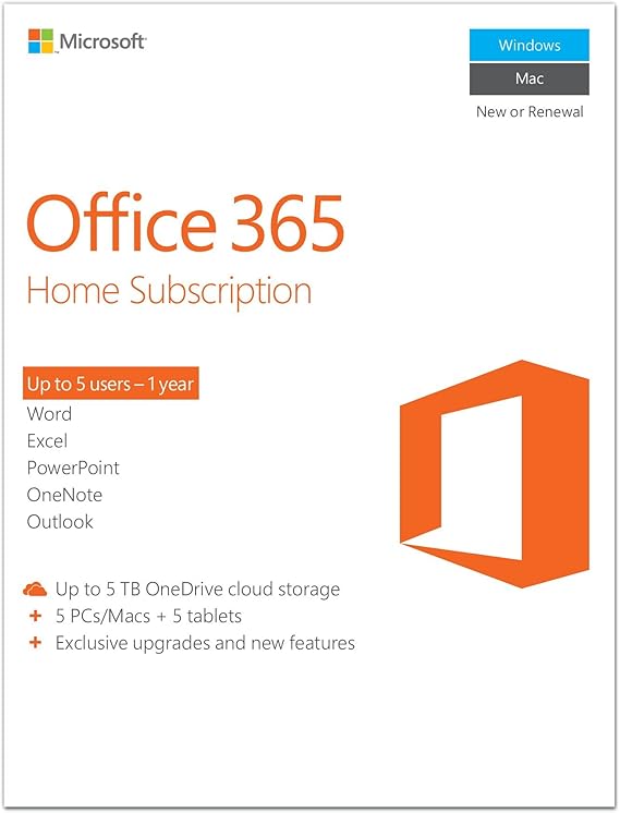Microsoft 6GQ-00842 Office 365 Home 1-Year Subscription