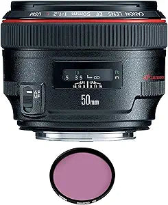 Canon 1257B002 EF 50mm f/1.2L USM Lens - Pro Filter - Renewed