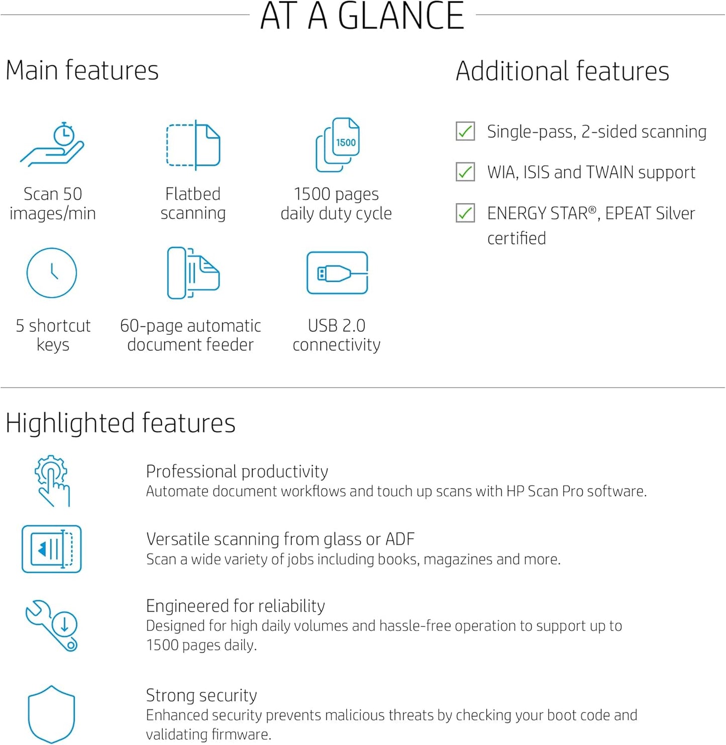 HP ScanJet Pro 2600 f1 Document Scanner - Renewed