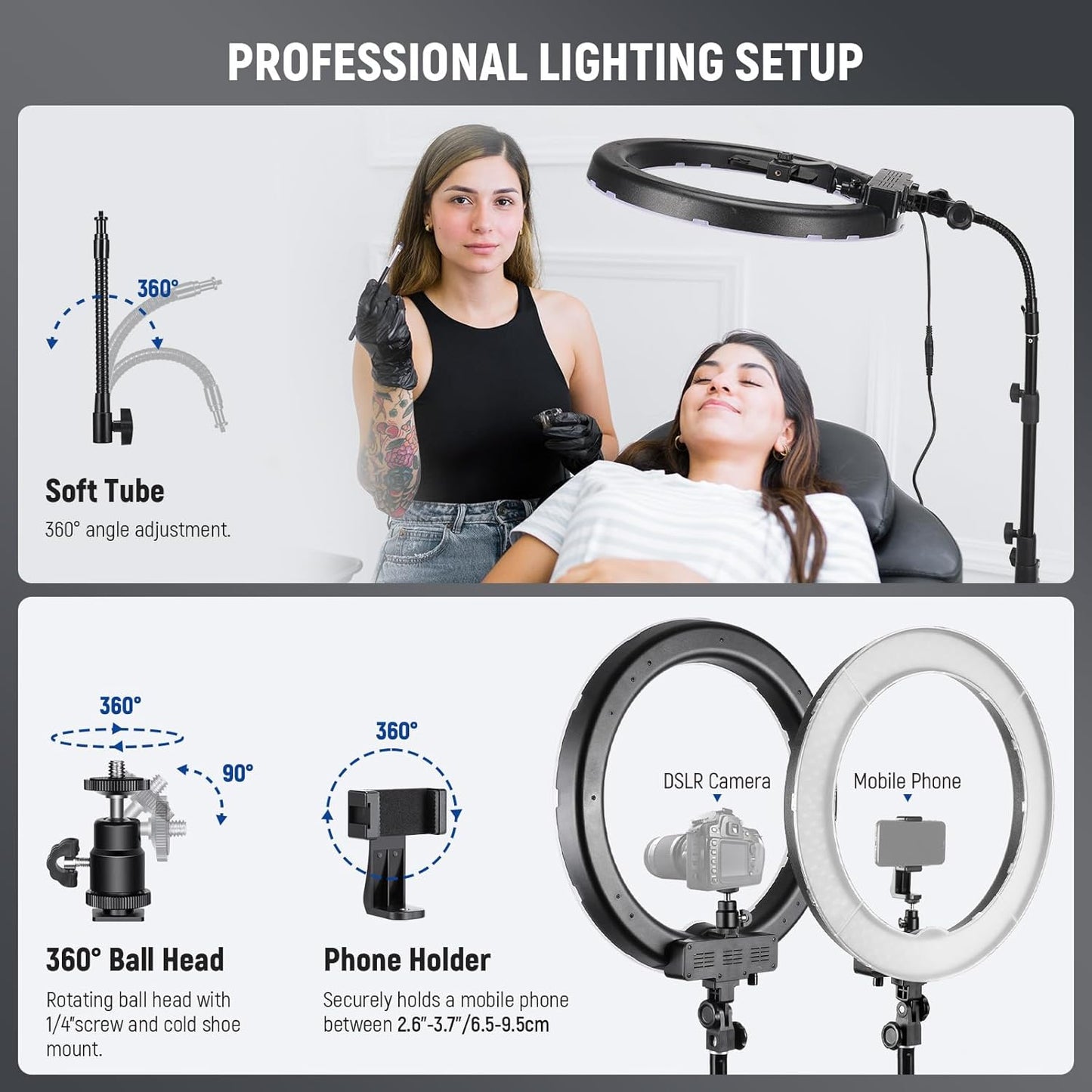 Neewer RL-18 18" LED Ring Light Kit with Stand & Filters