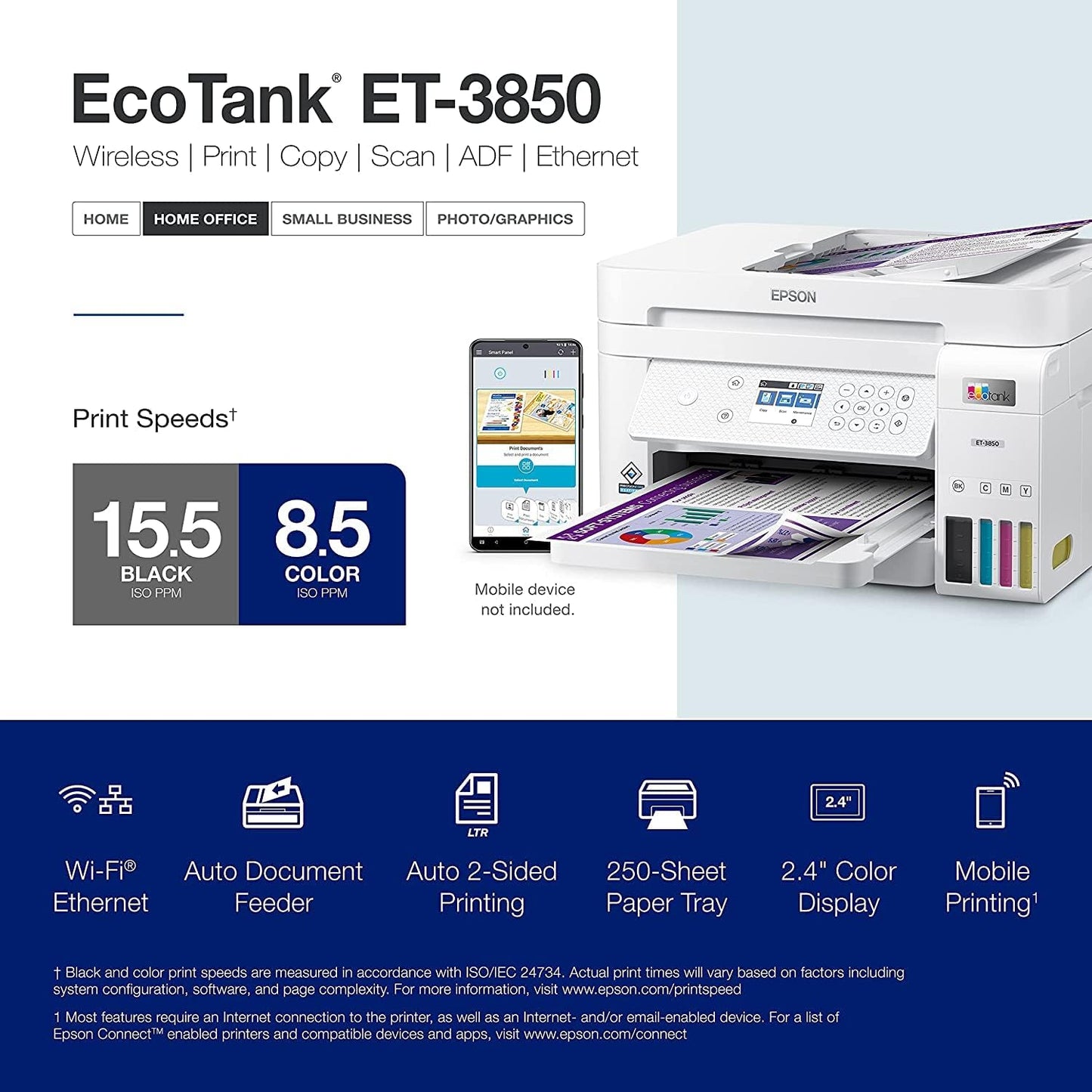 Epson ET-3850 EcoTank Wireless All-in-One Printer USB Cable