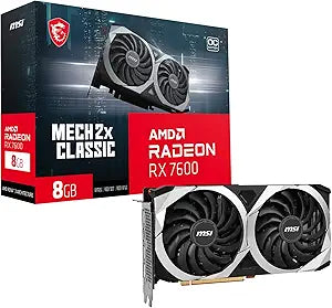 MSI Radeon RX 7600 MECH 2X CLASSIC 8G OC Graphics Card — main product image