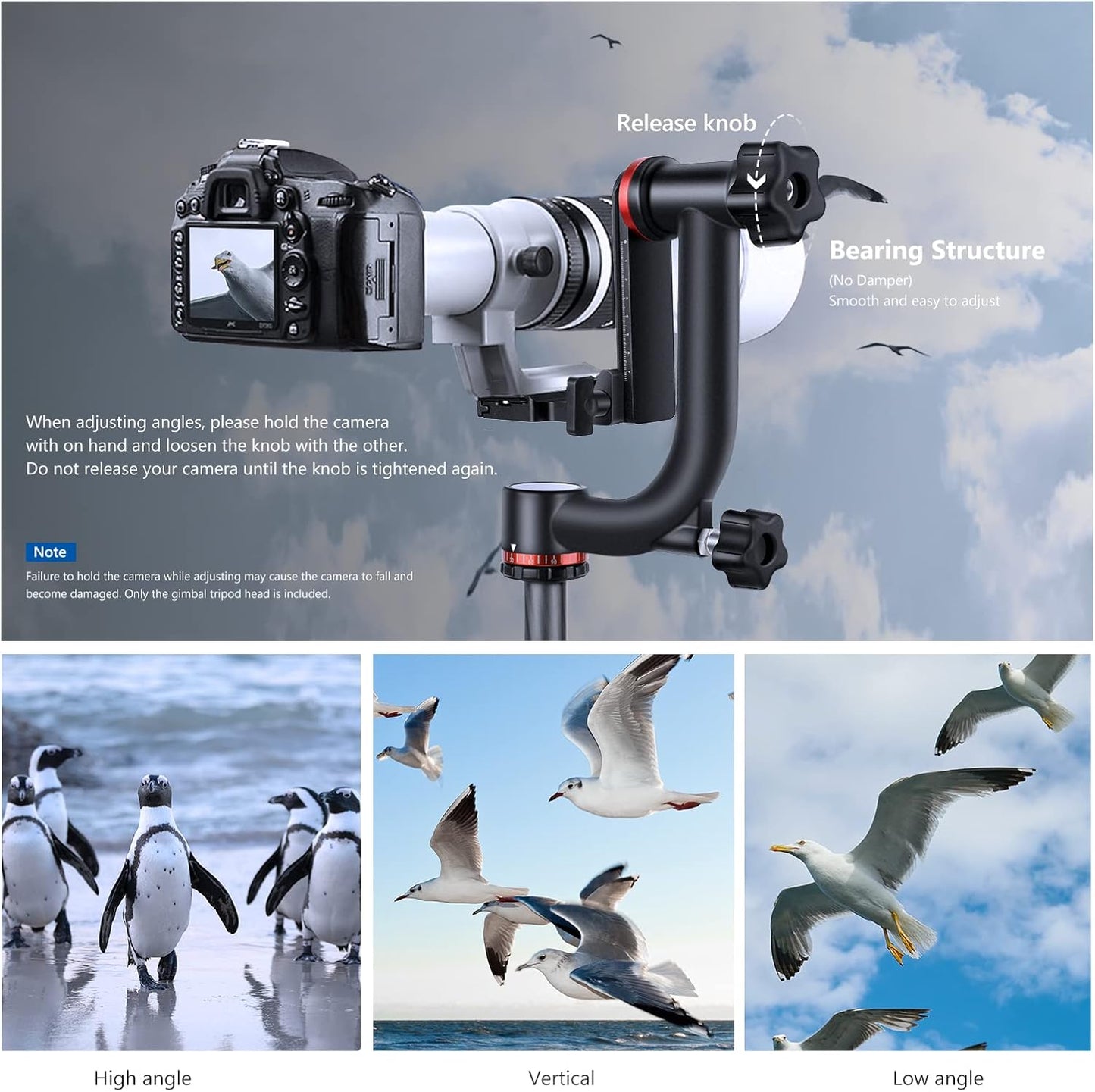 Neewer 10099646 Gimbal Tripod Head Heavy Duty